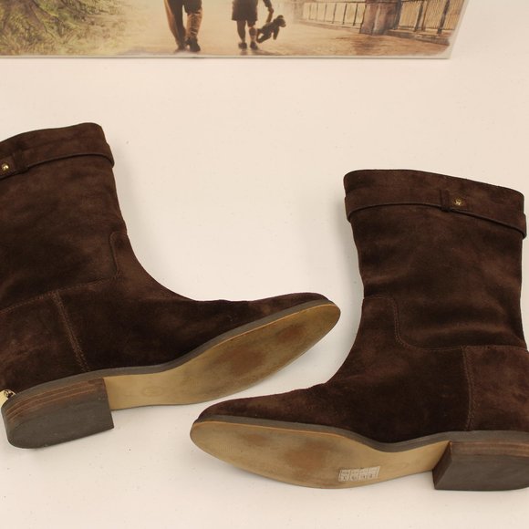 Michael Kors dark brown suede boot with fringe - Picture 6 of 8